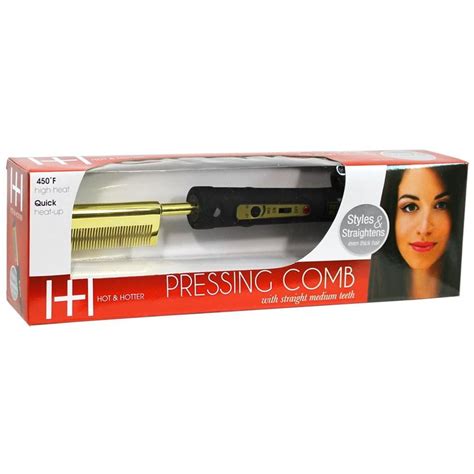 Hot Tools 1150 Professional Pressing Comb. Designed specifically for ethnic and coarse hair. Temperatures up to 430°F (220°C) Soft-Grip™ textured handle. 24K Gold plated. …